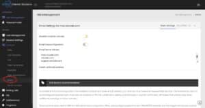 Email Control Panel Site Admin Step 1 Screenshot