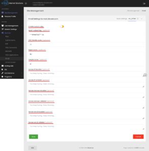 Email Control Panel Site Admin Step 3 Screenshot